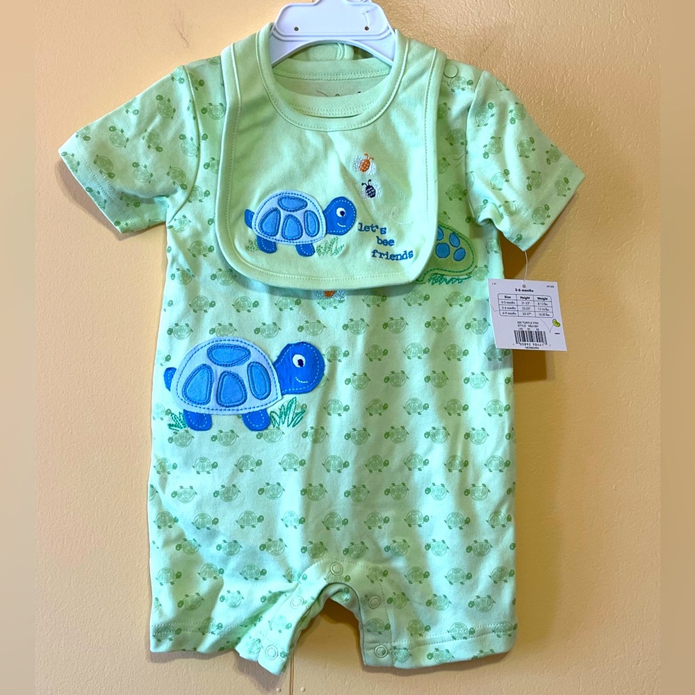 Jumping Beans Let’s be friends 2 piece. Onesie w/ bib